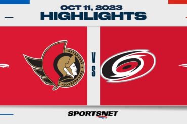 NHL Highlights | Senators vs. Hurricanes - October 11, 2023