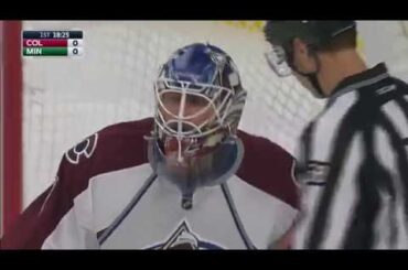 Varlamov's glove leaves Pominville looking skyward in disbelief