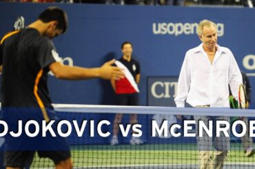 Novak Djokovic challenges John McEnroe to a match! | US Open 2009