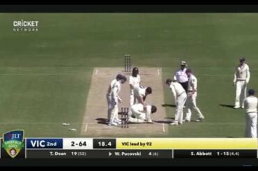 Sean Abbott Bouncer Strucks Will Pucovski in Sheffield Shield