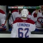 Artturi Lehkonen slides puck under Jones for PPG