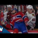 Kirby Dach Gets PLANTED by Jarred Tinordi To Blackhawks Bench