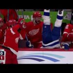 Lucas Raymond Hits Michael Eyssimont Into Red Wings Bench