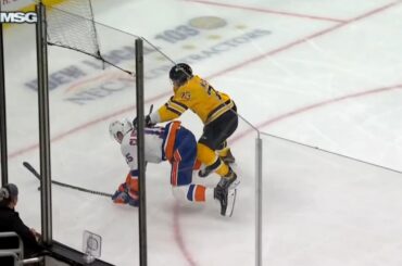 Cal Clutterbuck Crashes Awkwardly Into Boards