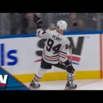 Blackhawks' Alex Vlasic Finds Corey Perry with Perfect Pass to Score on Breakaway vs. Maple Leafs