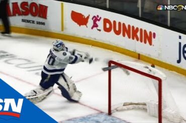 Louis Domingue Breaks Stick After Allowing 3 Bruins Goals In Under 2 Minutes