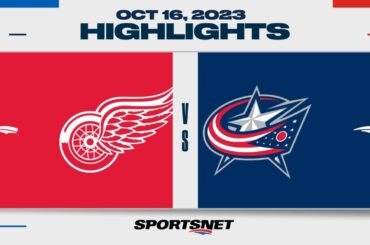 NHL Highlights | Red Wings vs. Blue Jackets - October 16, 2023