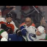 Travis Konecny Goes After Sam Lafferty After He Shoots Puck After Whistle