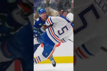 Elias Pettersson Lays Out Cody Ceci with Massive Hit💥 | Vancouver Canucks vs Edmonton Oilers