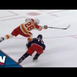 Elias Lindholm Rips Shorthanded Goal On Mikael Backlund's Stretch Pass