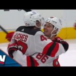 Devils' Luke Hughes Receives Feed From Brother Jack & Slaps Home First Goal Of Season