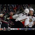 Ross Johnston vs Liam O’Brien fight | Anaheim Ducks vs Arizona Coyotes | October 20, 2023