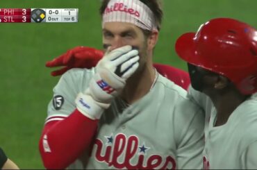 Bryce Harper hit in face by pitch, Gregorius hit in the back: 4/28/2021