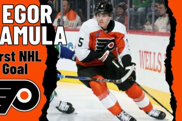 Egor Zamula #5 (Philadelphia Flyers) first NHL goal Oct 17, 2023