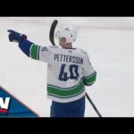 Andrei Kuzmenko Hustles To Set Up Elias Pettersson For A Nifty Goal