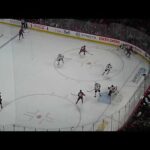 Marc-André Fleury of Minnesota Wild makes big saves vs. Gallagher and Pearson of Montreal Canadiens