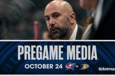 Pascal Vincent previews tonight's Blue Jackets vs. Ducks matchup 🦆🏒💥 | Pregame Media (10/24/23)