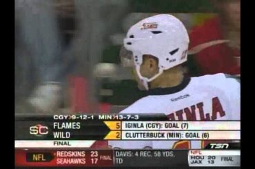 Cal Clutterbuck Sprays Jarome Iginla Some Water (November 27 2011)