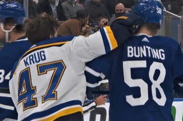 Michael Bunting And Tory Krug Do Not Like Eachother