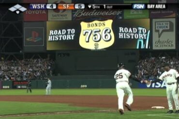 Bonds breaks Aaron's record with No. 756