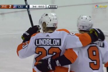 Oskar Lindblom Goal - Philadelphia Flyers vs Columbus Blue Jackets (10/18/18)