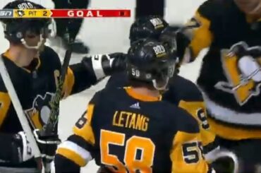 Evan Rodrigues rips one for Kris Letang's 600th NHL point