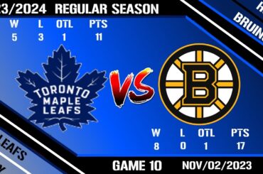 NHL Full Game Reactions  11/02/2023  Toronto Maple Leafs @  Boston Bruins