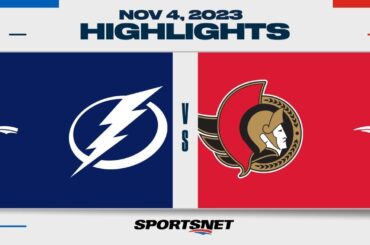 NHL Highlights | Lightning vs. Senators - November 4, 2023