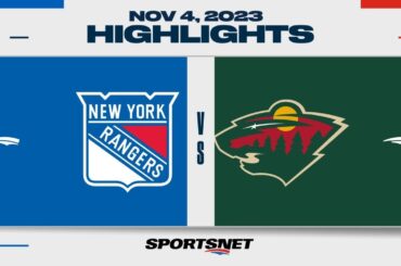 NHL Highlights | Rangers vs. Wild - November 4, 2023