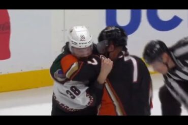 Liam O'Brian and Radko Gudas drop the mitts