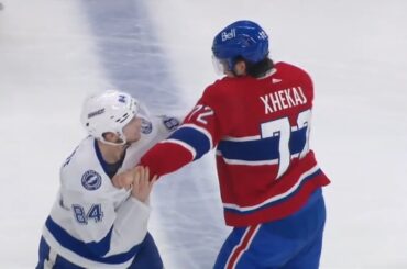 Xhekaj challenges Jeannot after hit on Slafkovsky