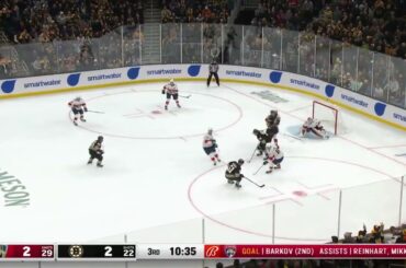 Charlie McAvoy given a match penalty for this elbow hit on Oliver Ekman-Larsson.