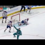 Nikita Okhotiuk assists on Hertl's goal vs Oilers (9 nov 2023)