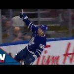 Maple Leafs' Nick Robertson One-Times Perfect Pass From Max Domi For First Goal Of Season