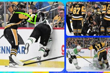 Rookie John Ludvig hurt in debut | John Ludvig Injury | Pittsburgh Penguins vs Dallas Stars |