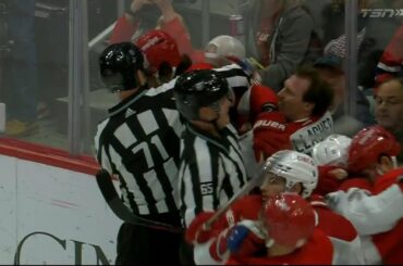 Brendan Gallagher Shoots Puck After Whistle Causing A Scrum