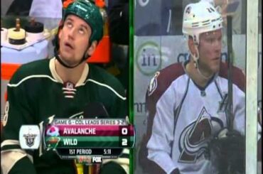 Colorado Avalanche forward Paul Stastny cup checks Wild forward Cody McCormick