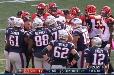 Vontaze Burfict Squares Off with Gronk After Hit on Martellus Bennett