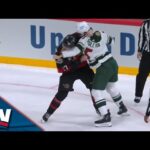 Senators' Zack MacEwen and Wild's Jake Middleton Drop Gloves in Front of Raucous Stockholm Crowd