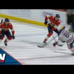 Panthers Take Advantage of Philip Broberg Tripping Over Stray Stick For Odd Goal vs. Oilers