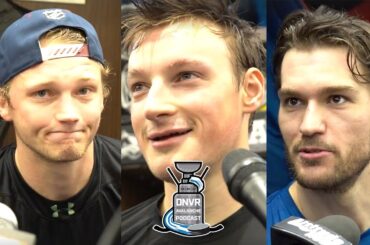 Avs excited after Win 5-2 vs Canucks | Cale Makar, Jonathan Drouin, Riley Tufte