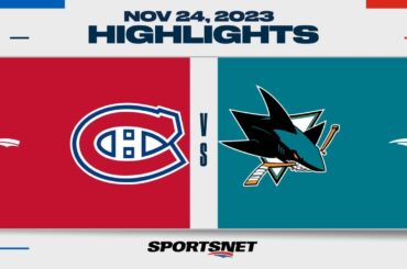 NHL Highlights | Canadiens vs. Sharks - November 24, 2023