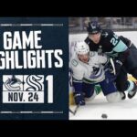 Vancouver Canucks vs. Seattle Kraken | 11/24 Game Highlights