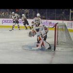 Lehigh Valley Phantoms goalie Cal Petersen warms up 11/17/23