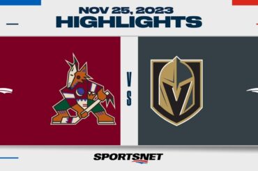 NHL Highlights | Coyotes vs. Golden Knights - November 25, 2023