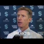 Dave Hakstol and Alex Wennberg in postgame 2023-11-16