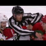 Moritz Seider Confronts Ryan Hartman After His Slewfoot Against Alex DeBrincat