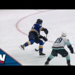 Blues' Brandon Saad Corrals Stretch Pass And Seamlessly Rips Puck Past Kraken's Martin Jones