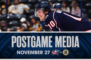 Russian Columbus Blue Jackets Players Make NHL History in Win over Bruins | Postgame Media(11/27/23)