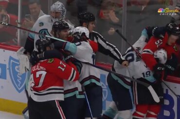 Chicago Blackhawks Vs Seattle Kraken Scrum